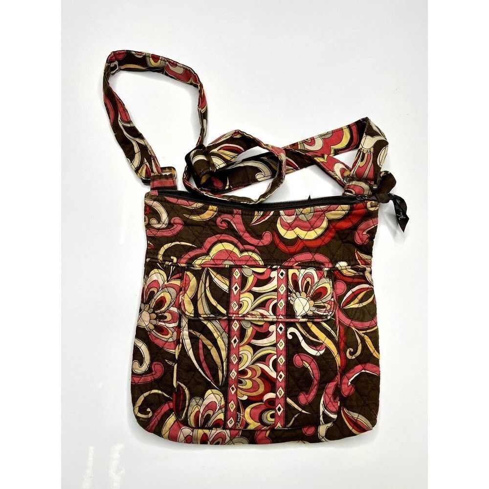 Vera Bradley Puccini Red Purse Crossbody Adjustable Strap Quilted EUC